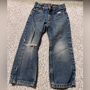 Levi's Dark Blue Slim Straight Distressed Jeans